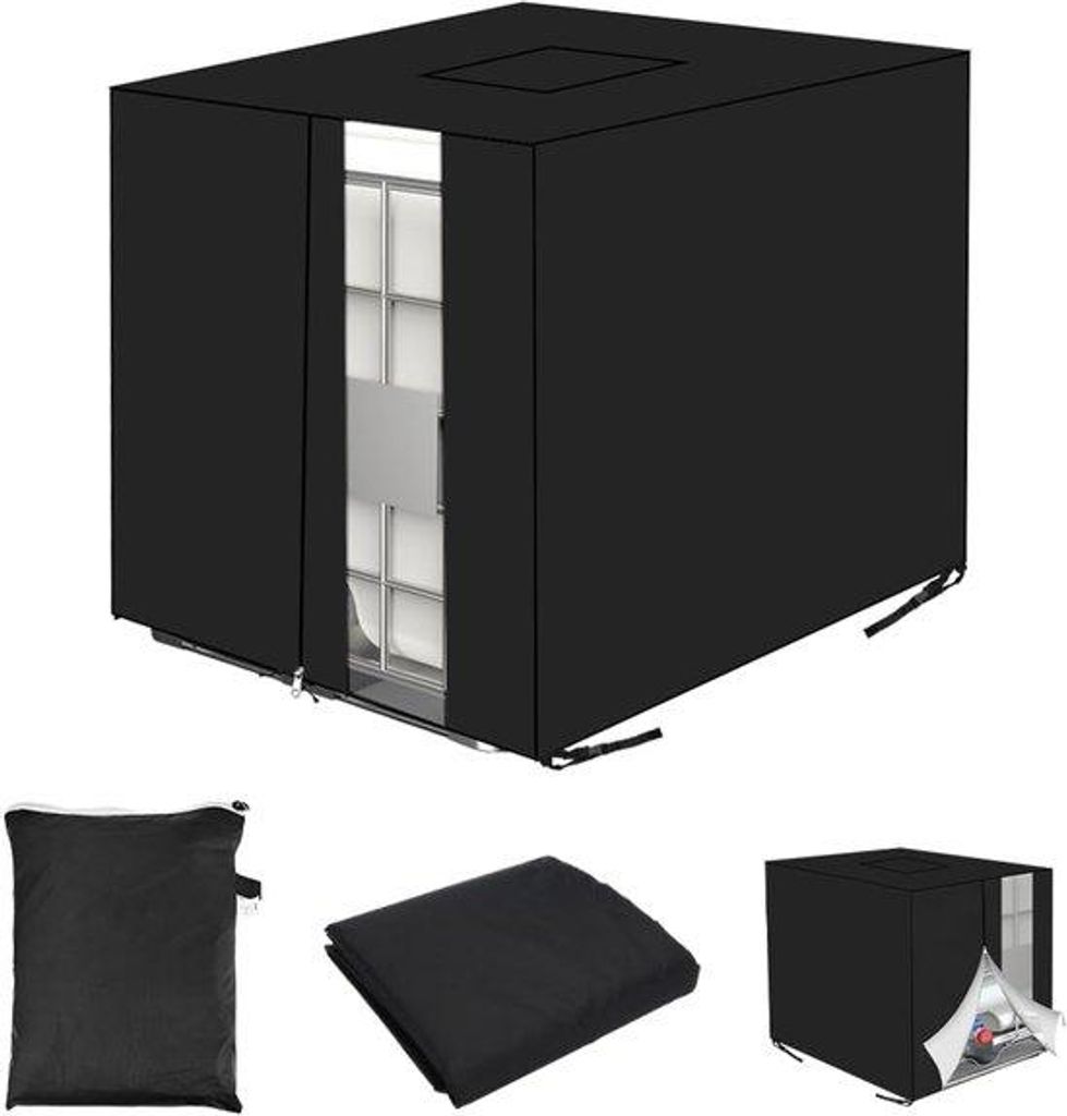 Schutzbezug für Regenwassertank, schwarz, 120x100x116 cm