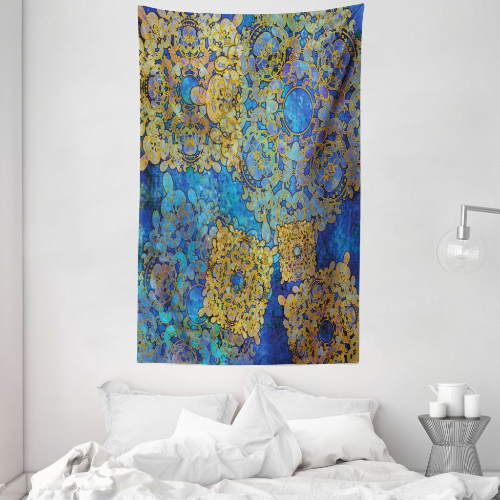 ABAKUHAUS marokkanisch Wandteppich und Tagesdecke, Persian Motif Bohemian aus Weiches Mikrofaser Stoff Waschbar ohne Verblassen Digitaldruck, 140 x...