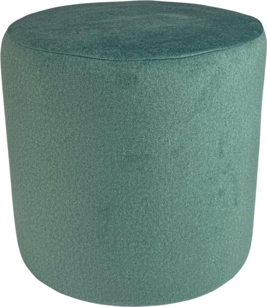 Velours-Hocker ELEMENT 40x40 cm rund – stilvoller, schwer entflammbarer und pflegeleichter Fußhocker – Hellgrün