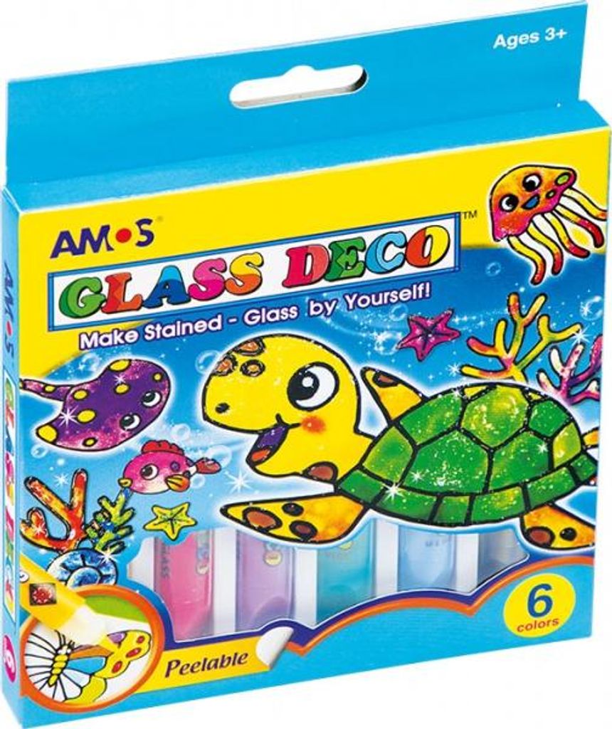 Satz Glasmalfarben für Glas AMOS Glass Deco, 6x10,5 ml + Produktbild 