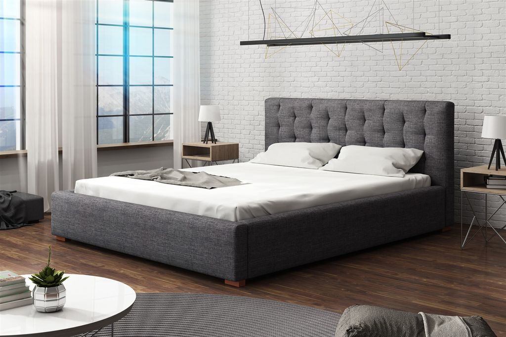 Polsterbett Bett Doppelbett LUCCA Stoff 180x200cm