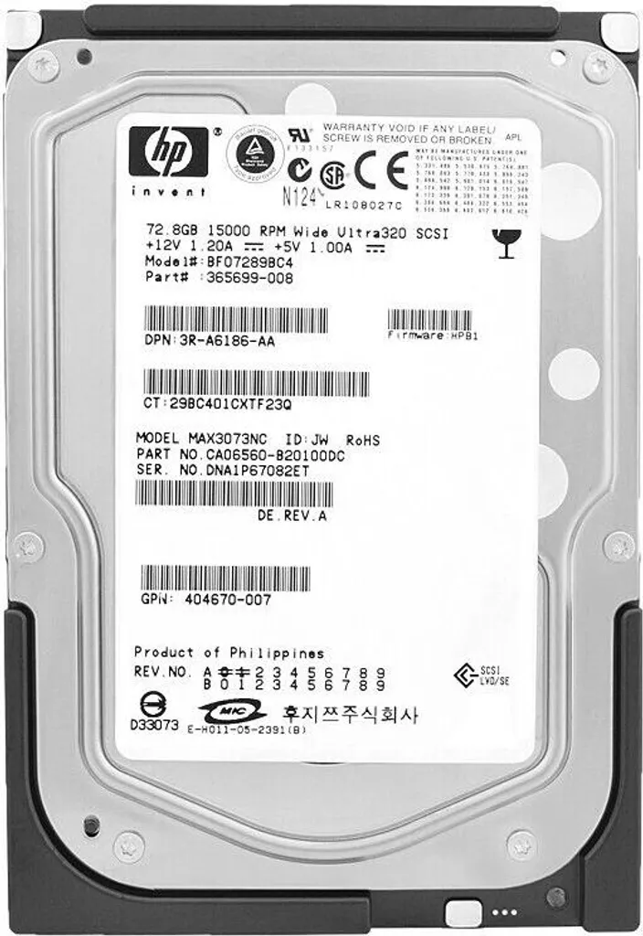 HP 73GB SCSI 10k 80-PIN BF07289BC4 - Introvabile 365699-008 Originale