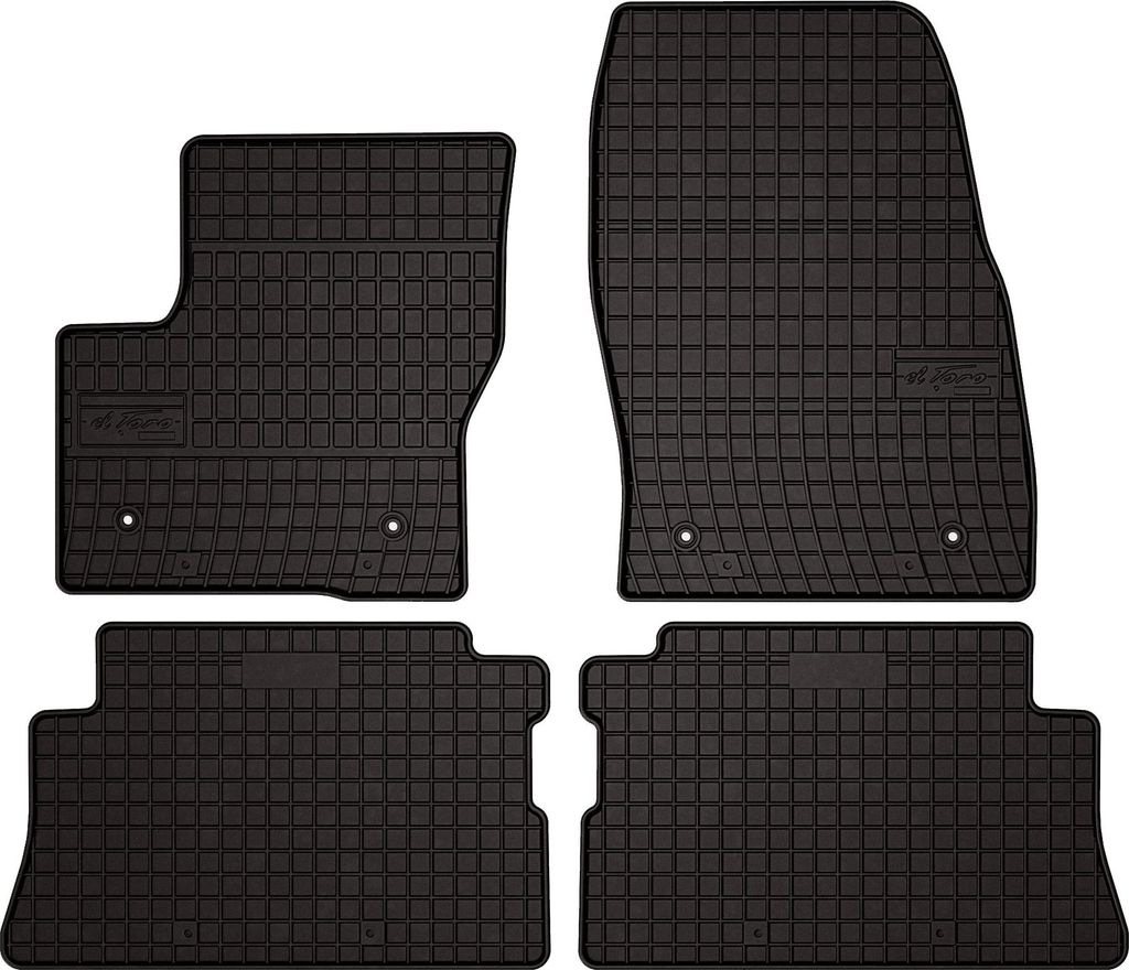 Gummifußmatten passend für Ford Kuga MK2 (SUV, Bj. 2012-2019) – schwarz, passgenau, mit Befestigungen set 4 Stk. - Gummi-Automatten