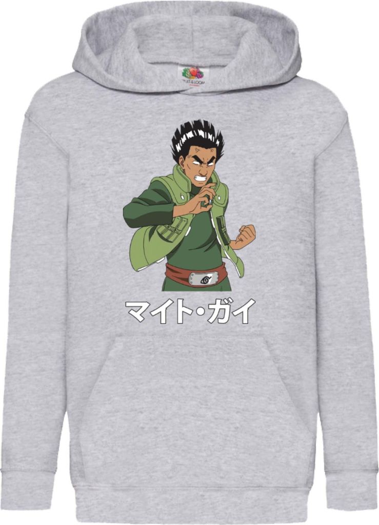 Kinder Kapuzenpullover Naruto Might Guy 01, 7-8 Jahr - 128 / Grau