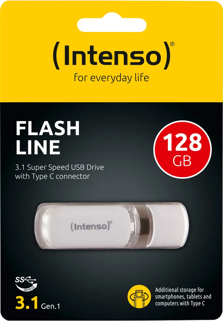 FLASH LINE 128 Go Blanc Clé USB-C 3.2 Gen 1 Performante et Compacte
