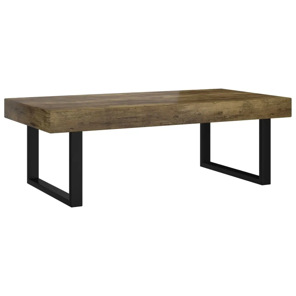 Table Basse Stable et Facile à Monter 120x60 cm Marron et Noir