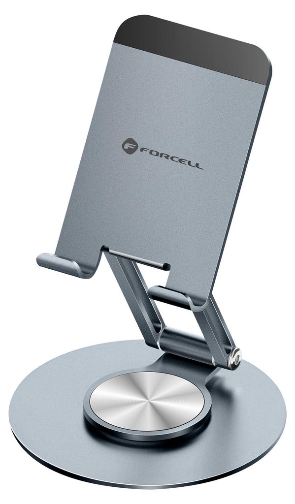 Forcell, Fold Stand 3 Schreibtischhalterung – Aluminium & Rotationsbasis, Grau