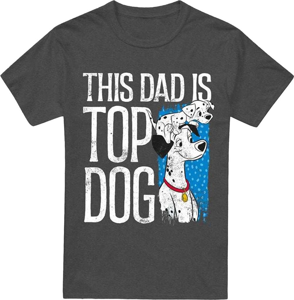 101 Dalmatians - "This Dad Is Top Dog" T-Shirt für Herren/Damen Uni TV22895 (XXL) (Grau meliert)