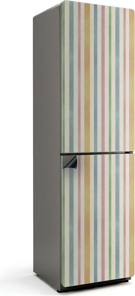 Streifen in zarten Tönen – Magnetische Kühlschrank Abdeckung – Dekorfolie magnetisch Küche – Kühlschrank Magnet Deko – selbstklebende M...