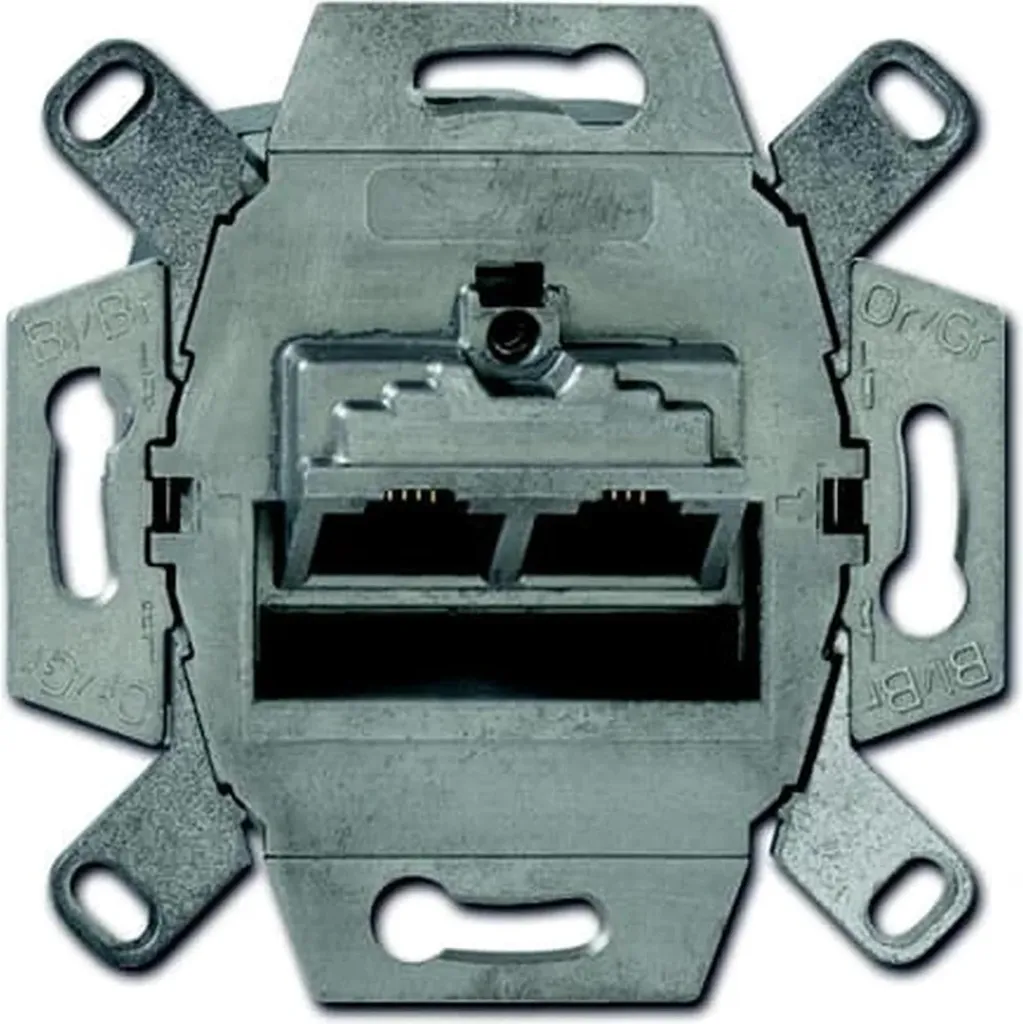 Mécanisme Prise RJ45 Cat 6A Busch-Jaeger 0218/12-101 pour Réseau Local