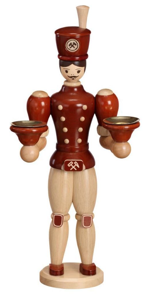 Weihnachtsdekoration Bergmann mit Holztüllen braun Höhe 30cm NEU