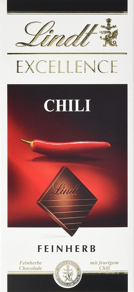Lindt Excellence Chili Jemně hořká čokoláda s ohnivým Obrázek produktu 
