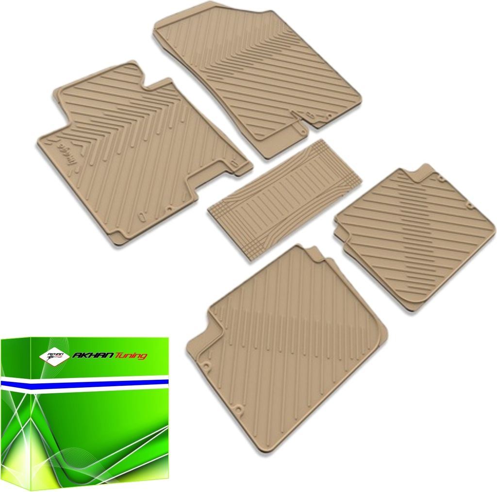 DK1702 - Gummi Fussmatten Set Geeignet für Tiguan (5N) 2007-2015 Beige
