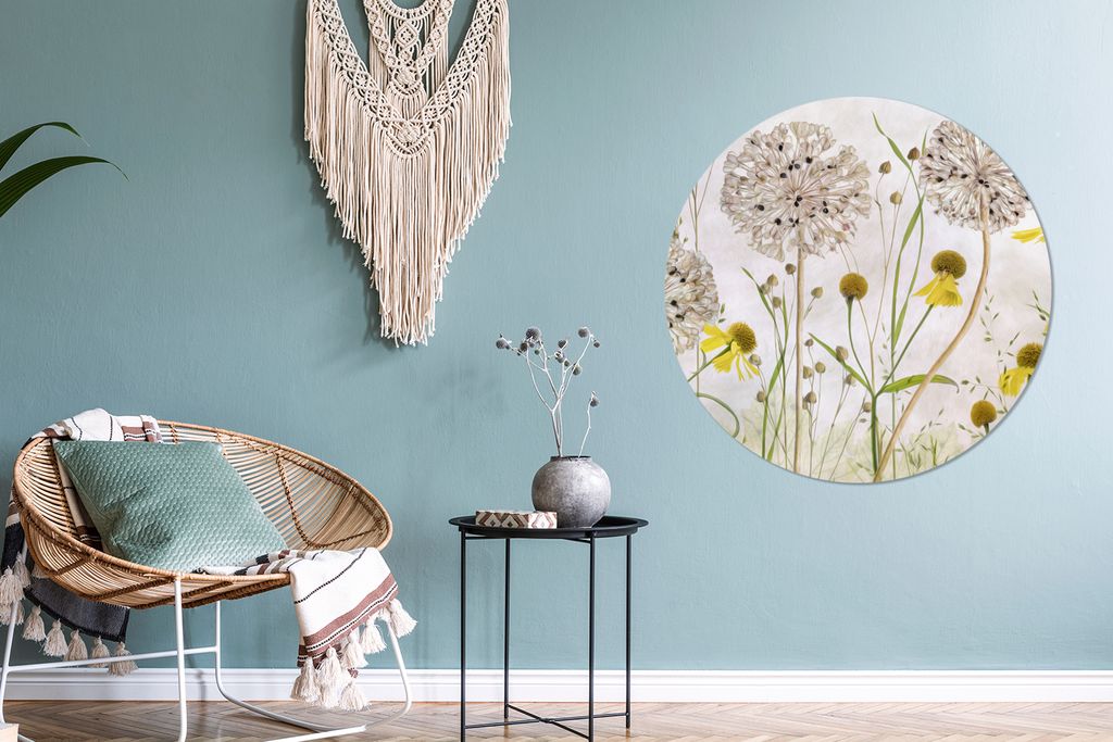 MuchoWow - Wand-Kreis - Wohnzimmer - Bild - Runde - Wanddeko - Dibond - Kunstdrucke