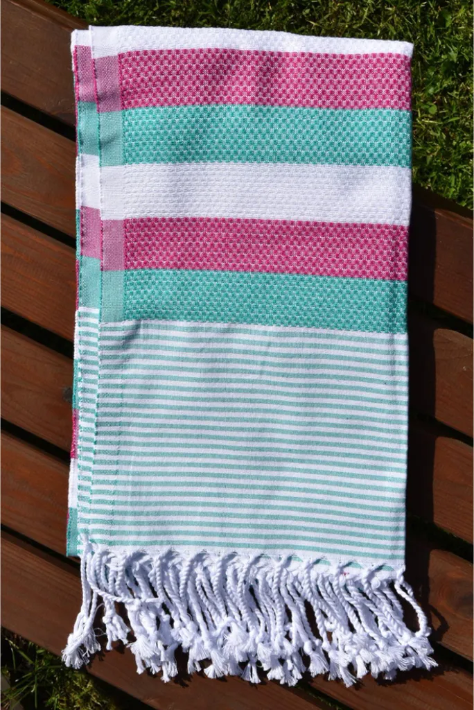 Asciugamano Grande Nido d'Ape Verde: Peshtemal Lavabile e Resistente