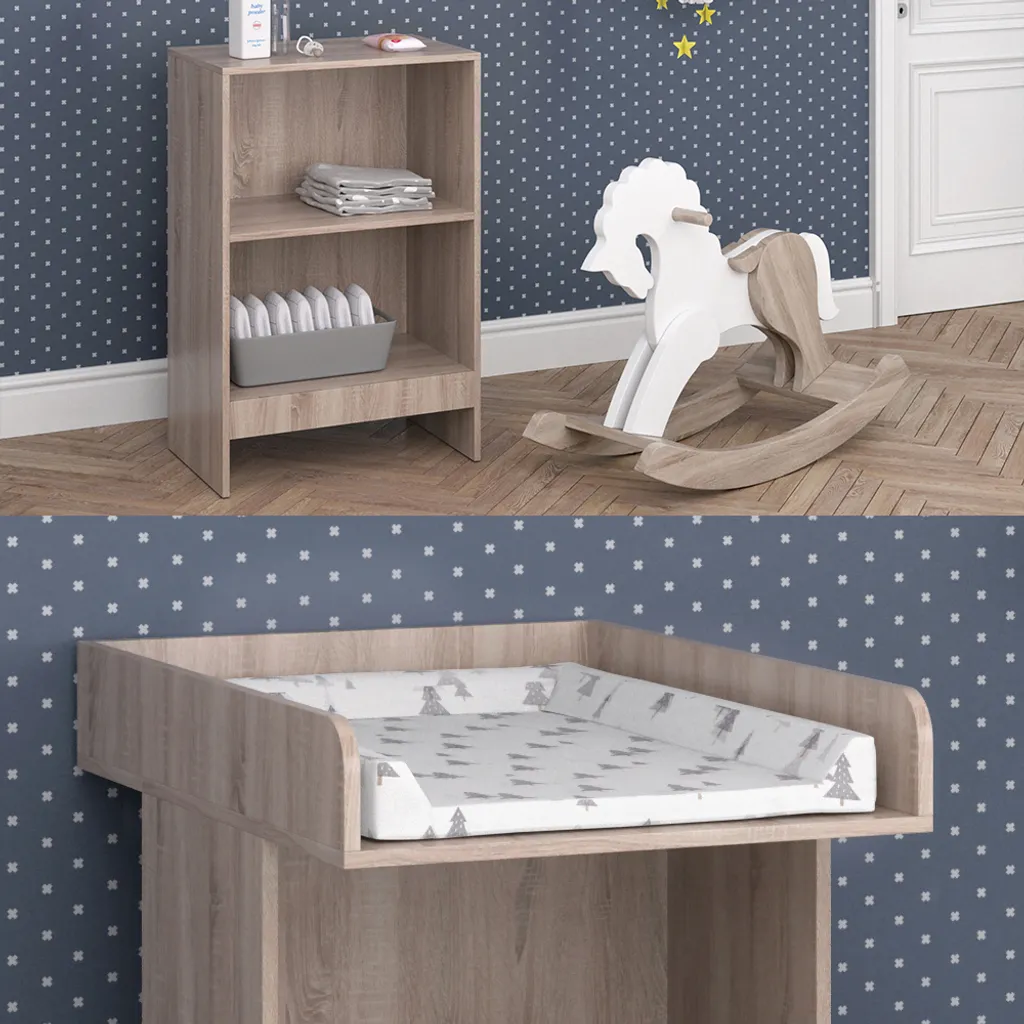 Commode à langer bébé Vicco Leo Sonoma compacte pour petit espace - 5