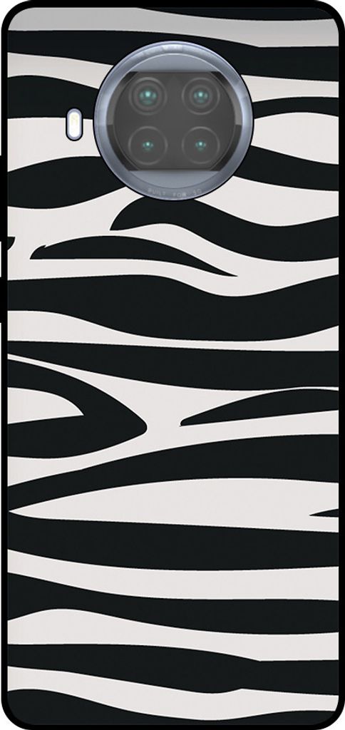 Smartphonica Handytasche geeignet für Xiaomi Mi 10T Lite mit Zebradruck - TPU zurück Abdeckung Fall Zebra-Design - Schwarz Weiß