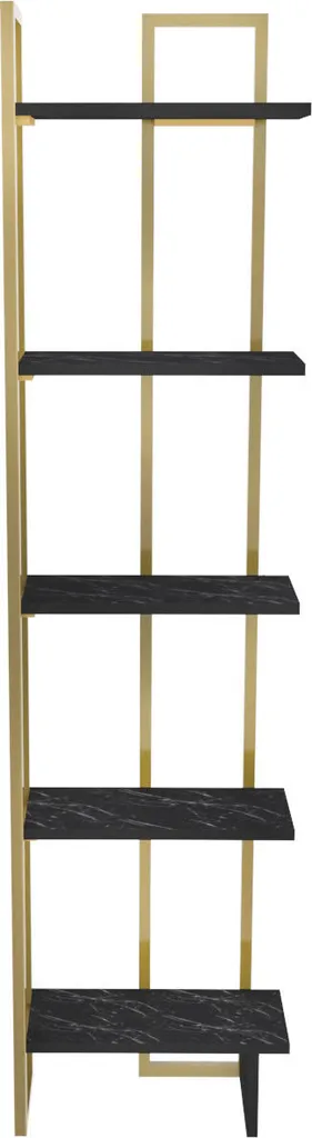 Bibliothèque Alice Noir et Or 180 cm - Structure Robuste et Design Slim - 4