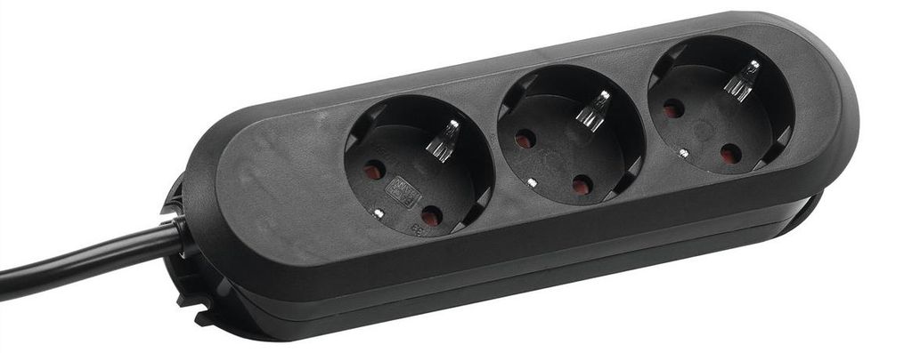 BACHMANN SMART Steckdosenleiste 3x Schutzkontakt, geschraubt, schwarz, 1,5 m