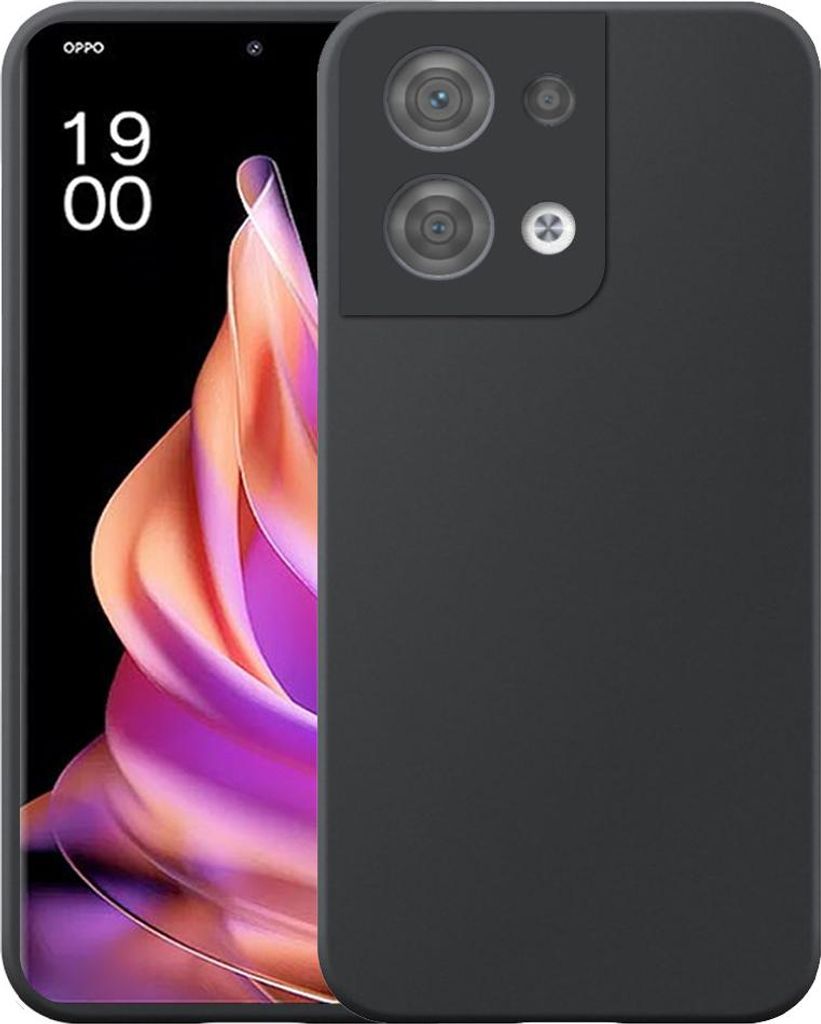 Geeignet für Oppo Reno 9 Phone Case Schwarz Flexible Silikon TPU Case - Flexible Back Cover Case Silikon TPU - Schwarz - Smartphonics