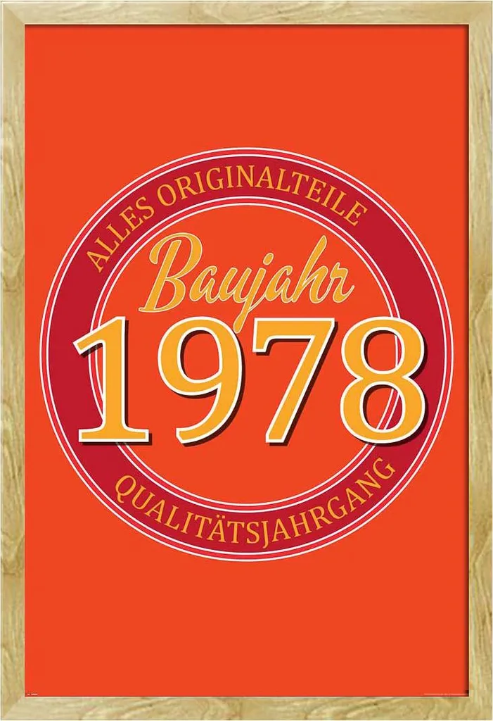 Idea Regalo 50 Anni: Poster 1978 + Cornice Shinsuke Maxi MDF Faggio