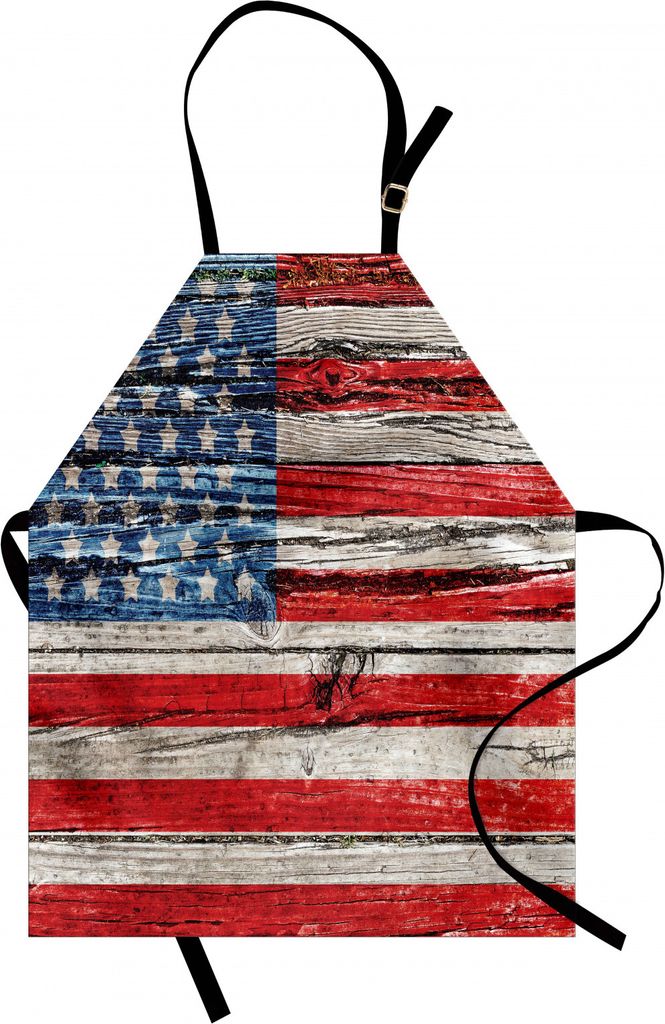 ABAKUHAUS USA Kochschürze, Viertel von Juli-Unabhängigkeitstag malte die Holzplattenwand, die Bild-Freiheit schaut, Farbfest Höhenverstellbar Wa...