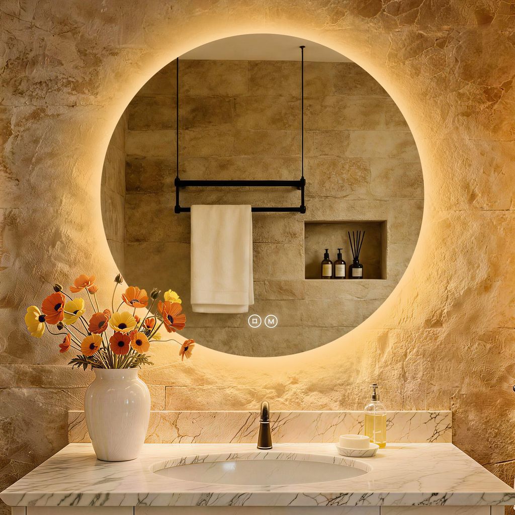 S'AFIELINA Specchio da bagno a LED specchio rotondo da Immagine del prodotto 