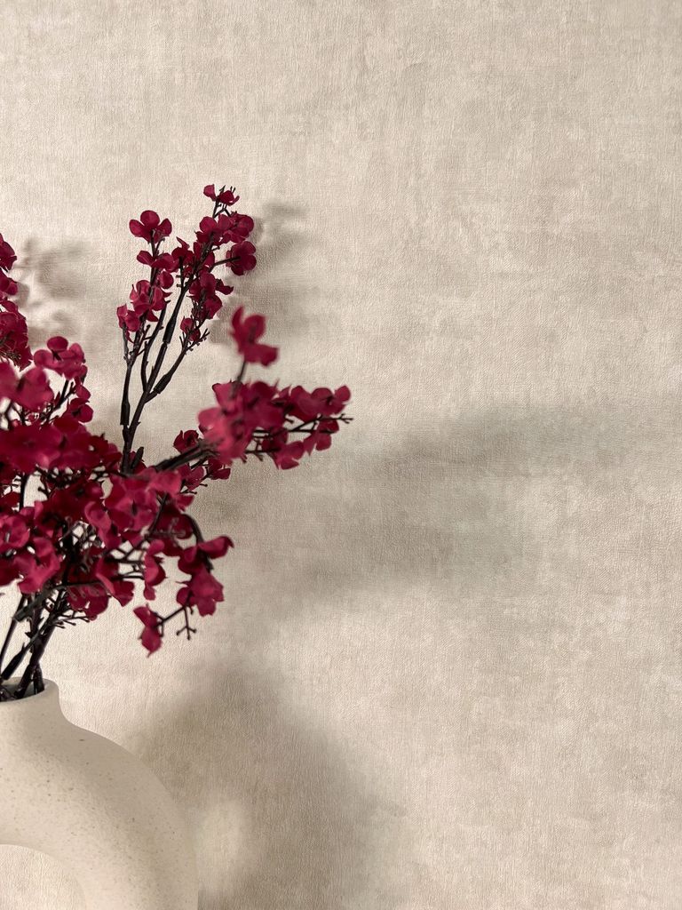 NEWROOM Tapete Beige Vliestapete Unifarbe - Unitapete Uni Grau Greige Beton Zement Beton-Optik Modern Struktur