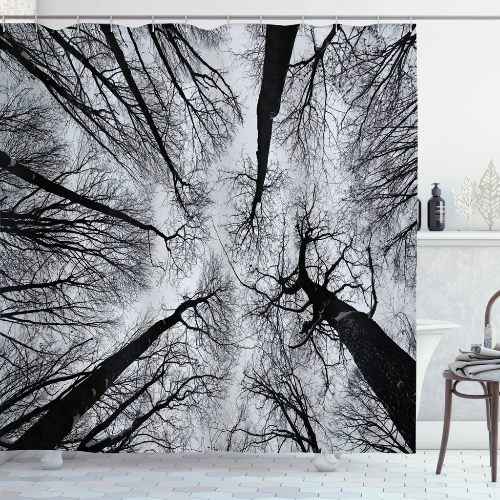 ABAKUHAUS Tenda Doccia Antibatterica Wald - 175x180 Nero Grigio