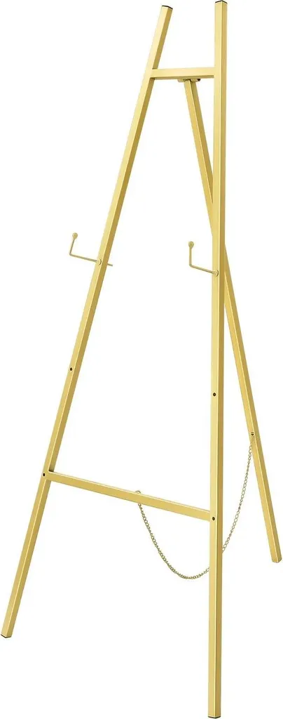 Chevalet de Sol Stable en Acier Or - Lot de 2 Supports Pliables Anti-Chute