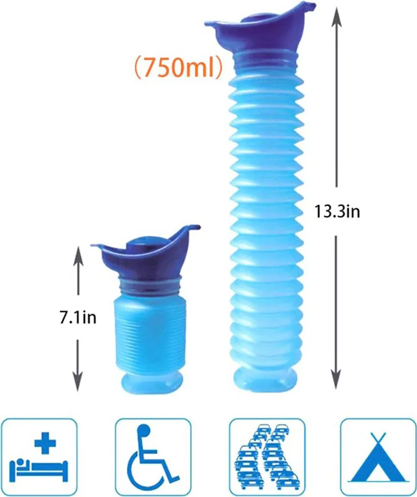 Vasino Portatile Per Bambini – Orinatoio Di Emergenza A Forma Di Pecorella – Per Auto E Viaggi – Tenuta Ermetica (Blu)