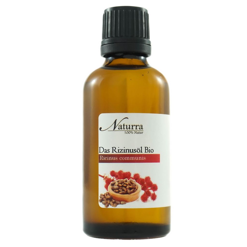 Bio Rizinusöl 50ml – kaltgepresst & unraffiniert im Glas – hexanfrei, naturrein & von Natur aus vegan – ideal für Haut, Haare, Wimpern & DI...