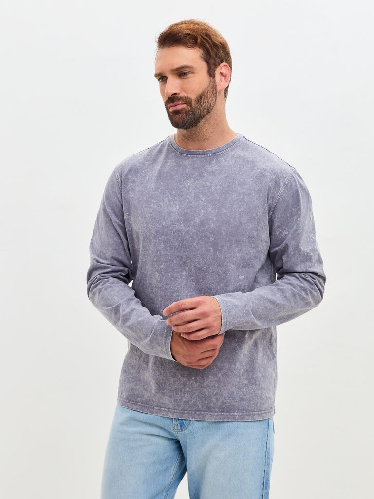 Langarmshirt Herren - Vintage Stonewash - Größe XL - 100% Baumwolle - Bequem und stylisch