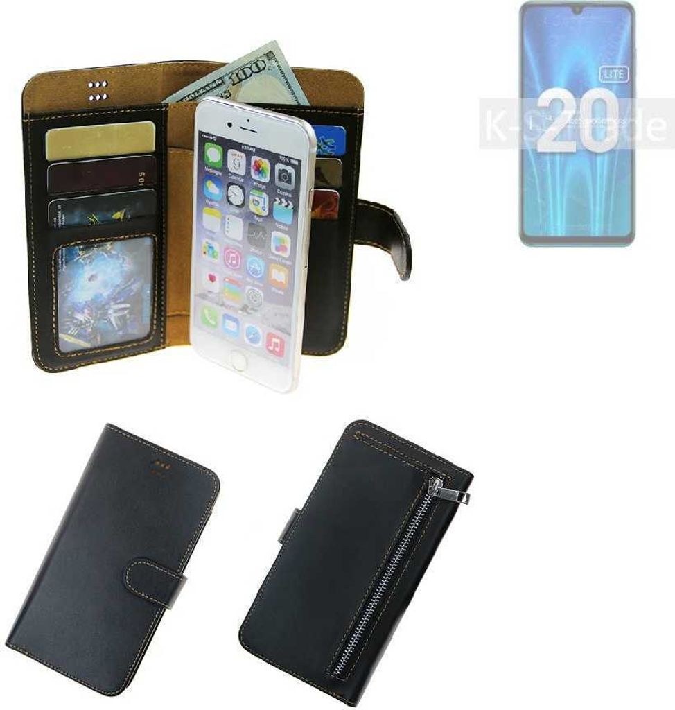 K-S-Trade Schutz Hülle kompatibel mit Huawei Honor 20 Lite Russia Klapphülle Case Phone cover Slim Handytasche Handy Hülle schwarz aus Kunstleder