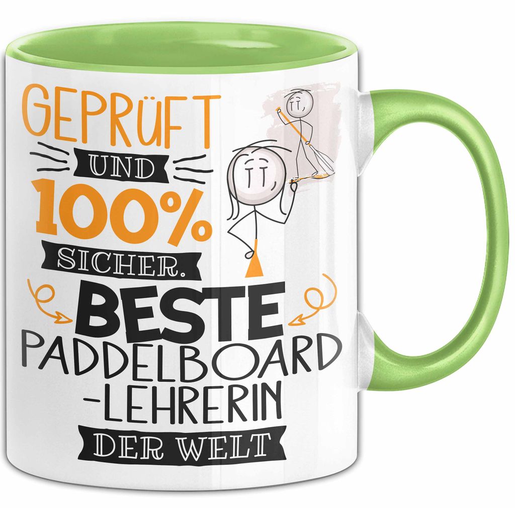 Beste Paddelboard-Lehrerin Der Welt Tasse Geschenk für Eine Paddelboard-Lehrerin Und Sicher Geschenkidee Geburtstag Weihnachten (Grün)