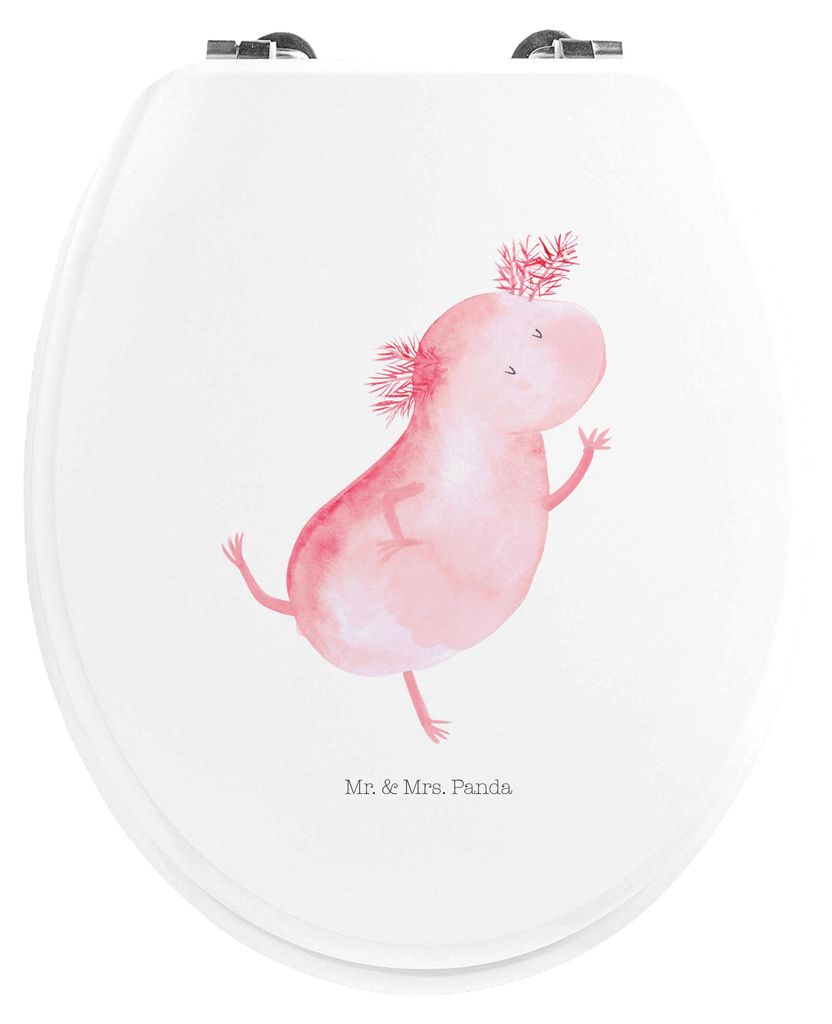 Mr. & Mrs. Panda WC Sitz Axolotl Tanzen - Weiß - Geschenk, Beste Freundin, WC-Sitz, gut Gelaunt, Verrückt, Klodeckel, Holz Toilettendeckel, klo d...