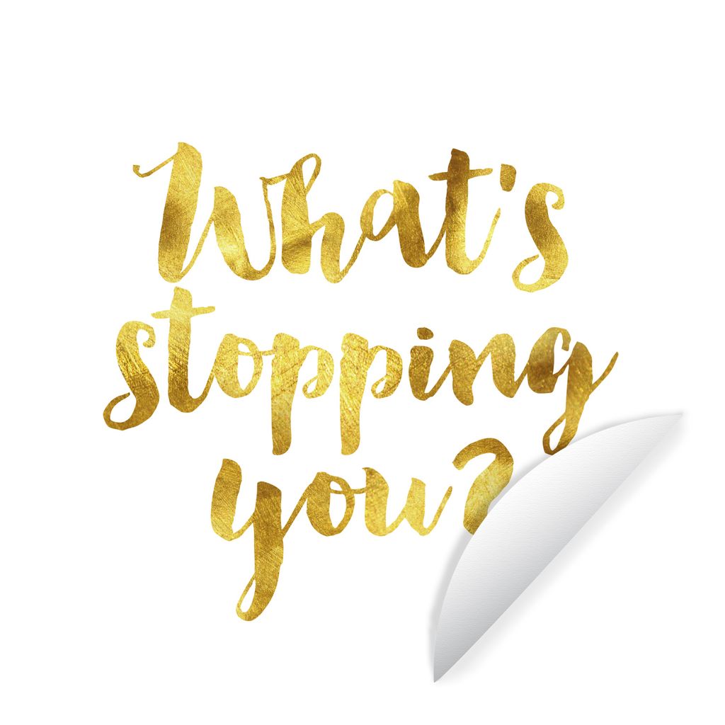 MuchoWow Runde Wandtattoo - Wandsticker Tapete Aufkleber Zitate - 'Was hält dich auf? - Sprichwörter Ø 100 cm Selbstklebend und Repositionierb...