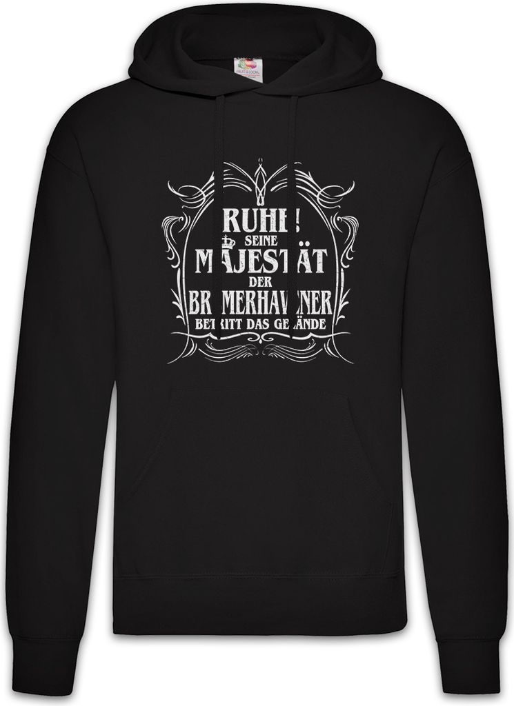 Urban Backwoods Seine Majestät Der Bremerhavener, Herren Hoodie, Farbe: Schwarz, Größe: 2XL