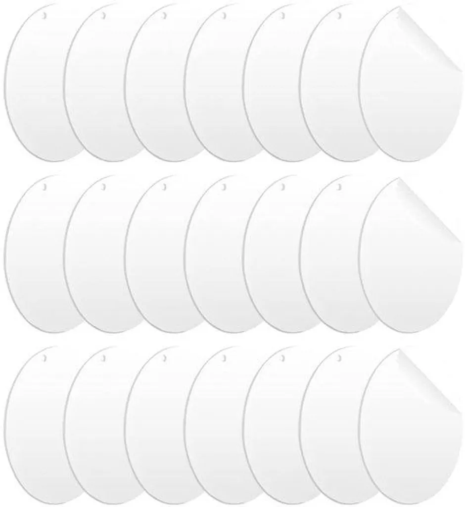 Porte-clés Acrylique Blanc 2mm Haute Résistance - Set de 21 Unités 4"