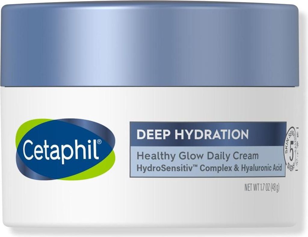 Gesichtscreme, Cetaphil, Tiefenhydration, für trockene oder dehydrierte Haut, empfindlich, für intensive Feuchtigkeitszufuhr 48h, parfümfrei, 48gr