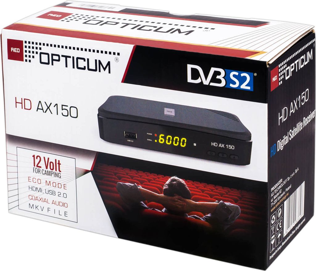 Ricevitore satellitare Opticum AX150 in Full HD 1080p, con Immagine del prodotto 