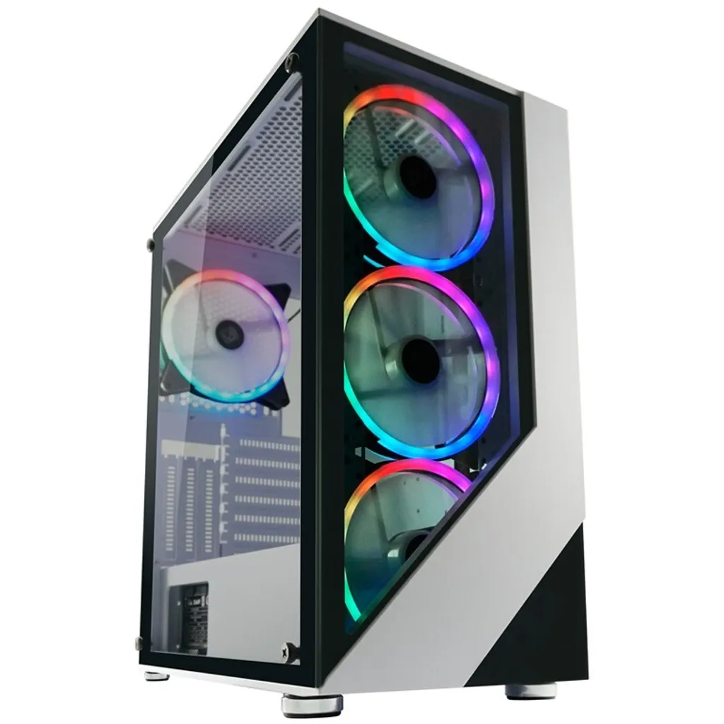 LC-Power Lucid_X 803W Boîtier Gaming Blanc avec Panneaux Latéraux Vitrés