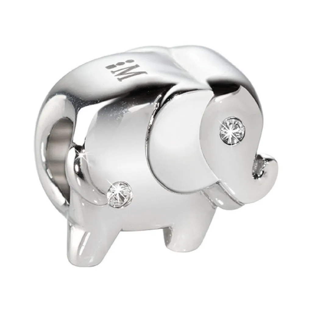 Pendentif éléphant Gouttes d'acier SCZ287 - Collier acier inoxydable