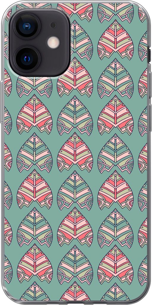 MuchoWow Handyhülle Schutzhülle Hülle für Telefoonhoesje iPhone 12 Muster - Tribal - Retro Silikon Softcase Handy Hülle - Schutzhülle