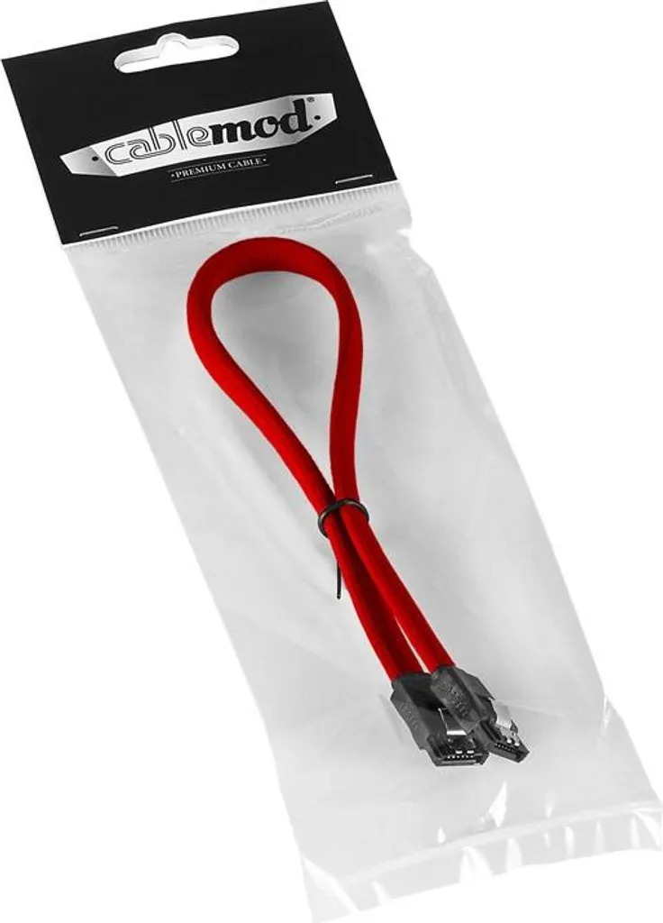 CableMod CM-CAB-SATA-N60KR-R Câble SATA 3 60cm Rouge Haute Performance