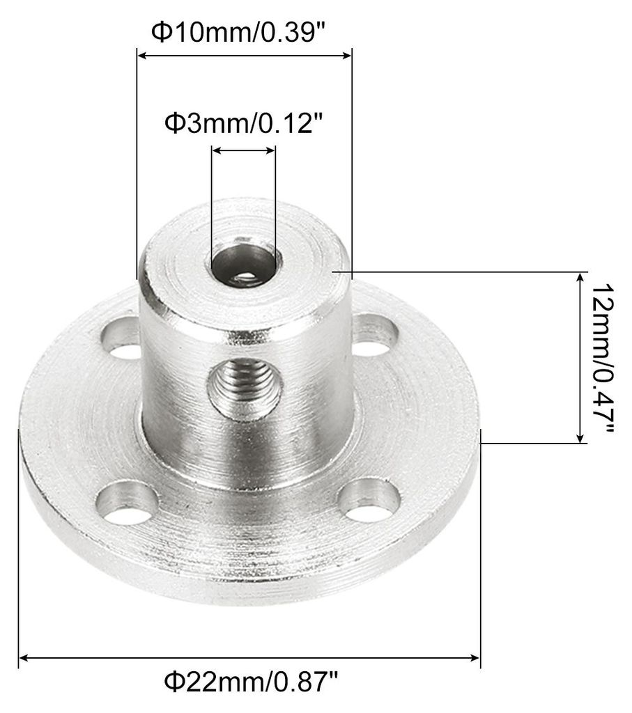 1 Stš¹ck Fanschkupplung 3mm Flanschverbinder fš¹r Wellenkupplung Flanschmuttern Kupplungszubeh?r mit Innensechskantschlš¹ssel und Schraube f...