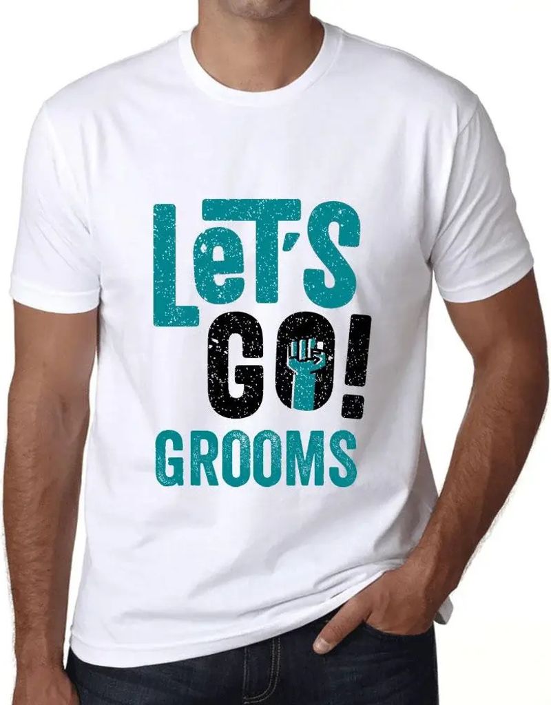 Herren Grafik T-Shirt Auf geht's Bräutigame – Let's Go Grooms – Öko-Verantwortlich Vintage Jahrgang Kurzarm Lustige Druck Geburtstag Geschenk...