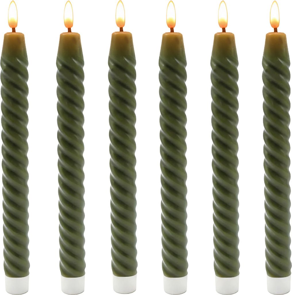 Relaxdays, juego de 6 velas LED estables, color verde Imagen del producto 