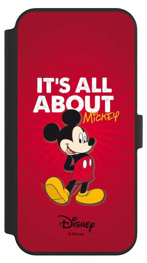 NIVOCASE Klapphülle für Apple iPhone 14 Pro Max Handyhülle aus Kunst Leder NIVOflip schwarz Disney Maus Offizielles Lizenzprodukt