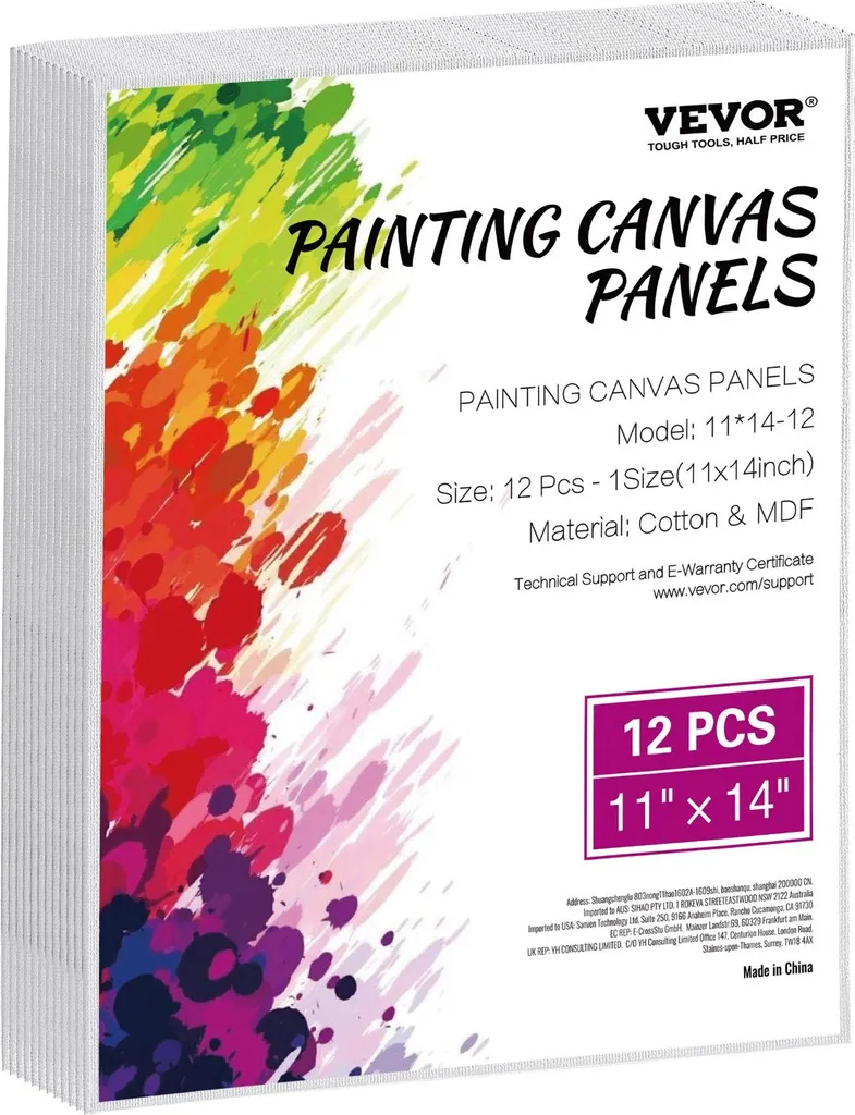 Set 12 Cartoni Telati 280x355mm Alta Qualità - Pittura Olio/Acrilico